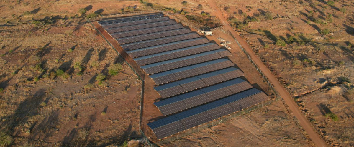 Solar Farm with Molo Mine in Background